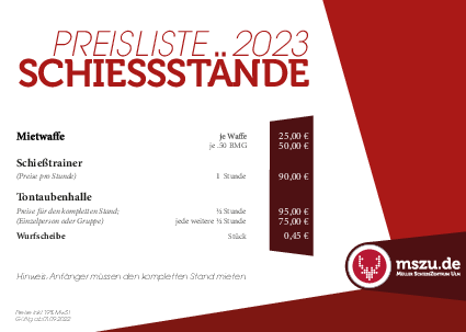 Preise | MSZU - Müller Schiesszentrum Ulm